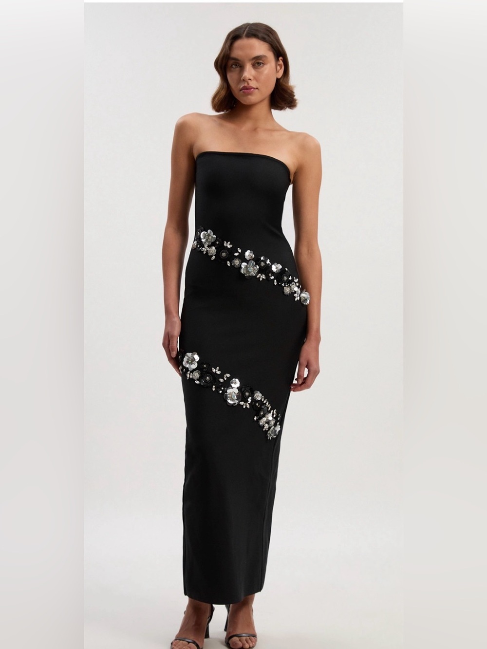 Karen Millen Embellished Figure Form Bandeau Maxi Dress